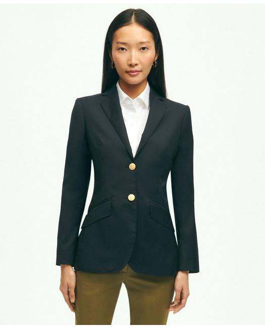 Brooks Brothers Women's Wool Two-Button Blazer Navy