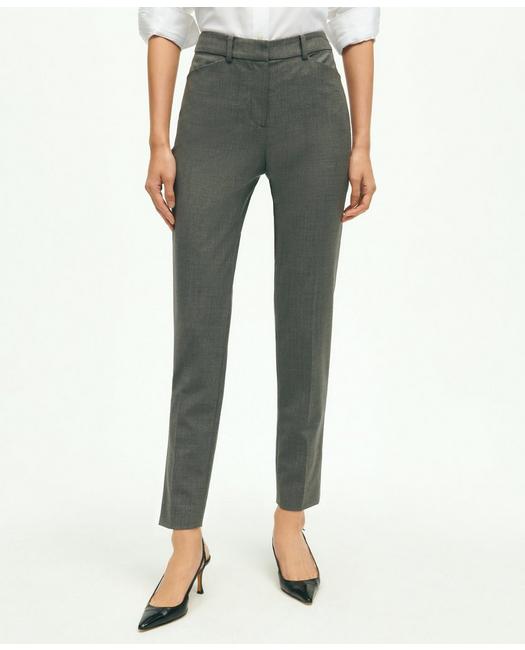 Brooks Brothers Women's The Essential Stretch Wool Slim Crop Pants Dark Grey