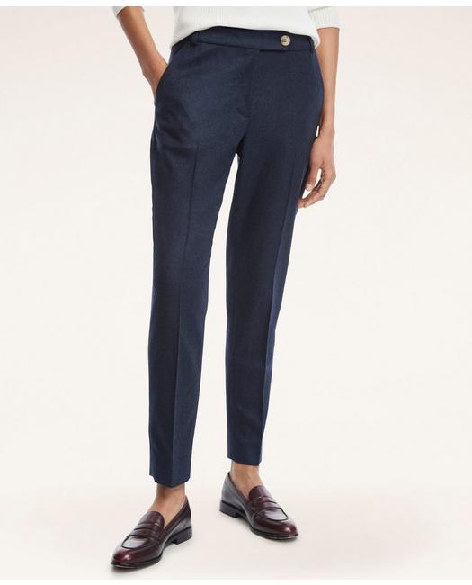 Brooks Brothers Women's Wool Flannel Pants Navy