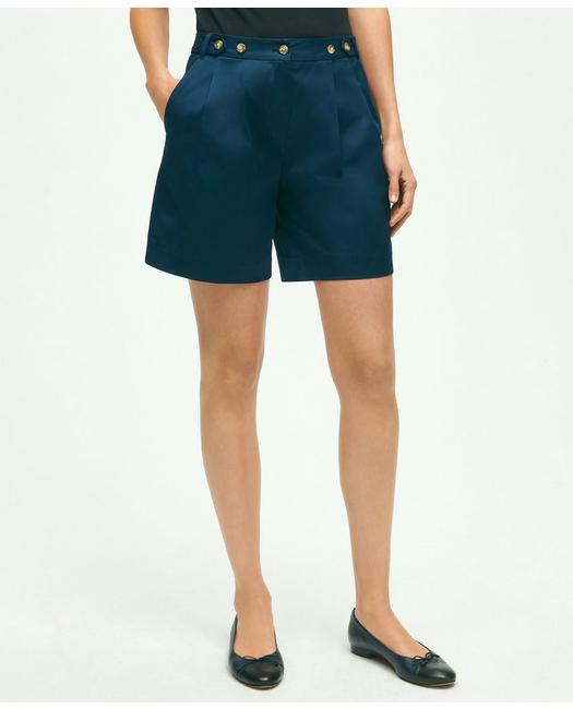 Brooks Brothers Women's Stretch Cotton Twill Shorts Navy