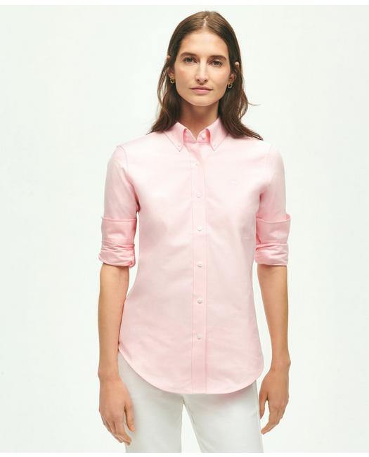 Brooks Brothers Women's Classic-Fit Cotton Oxford Shirt Pink