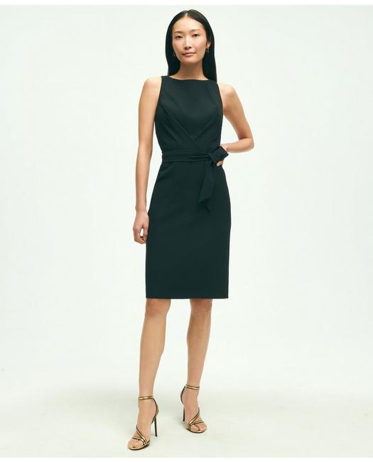 Brooks Brothers Women's Sleeveless Crepe Sheath Dress Black