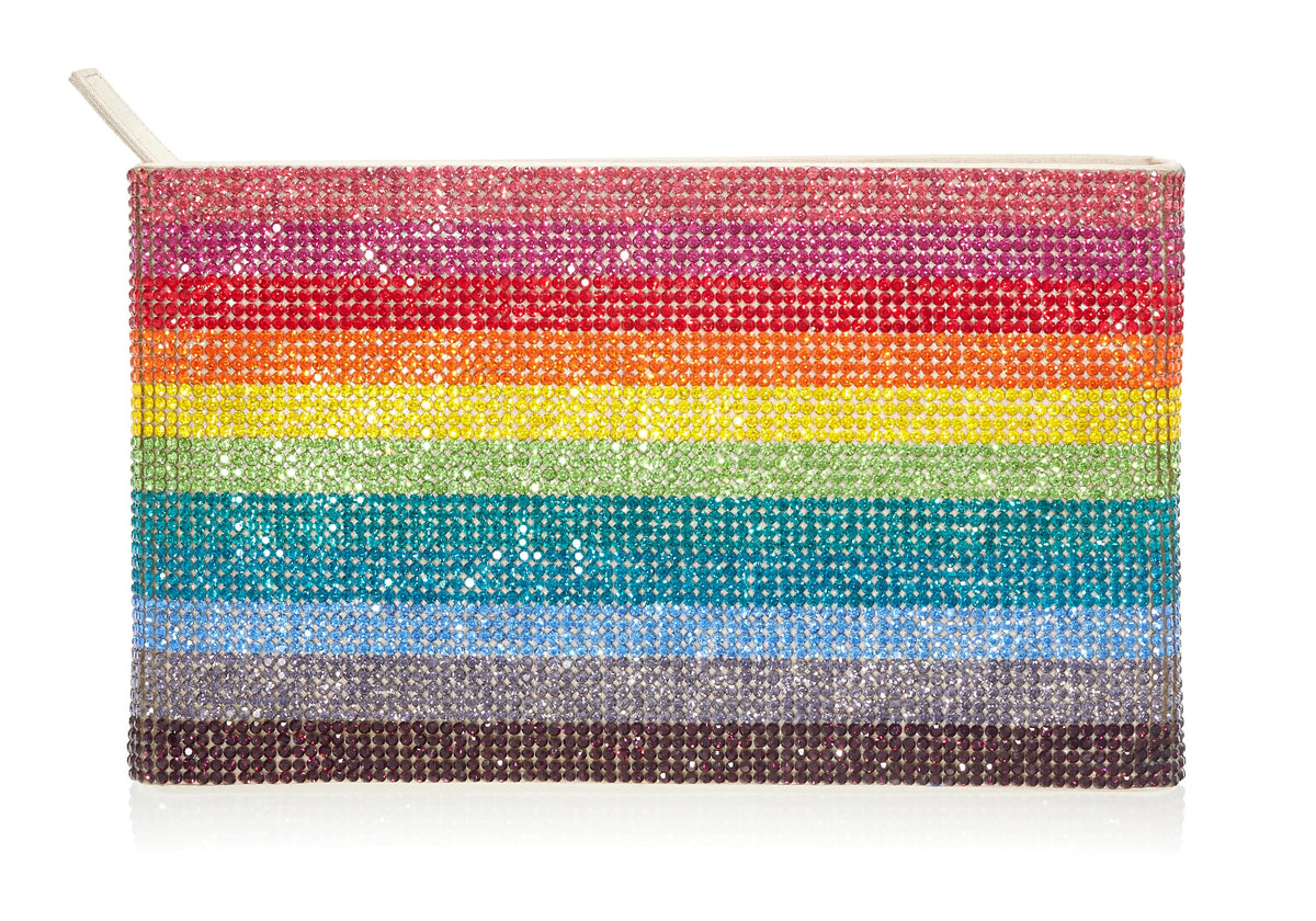 Judith Leiber Couture Zip Pouch Rainbow