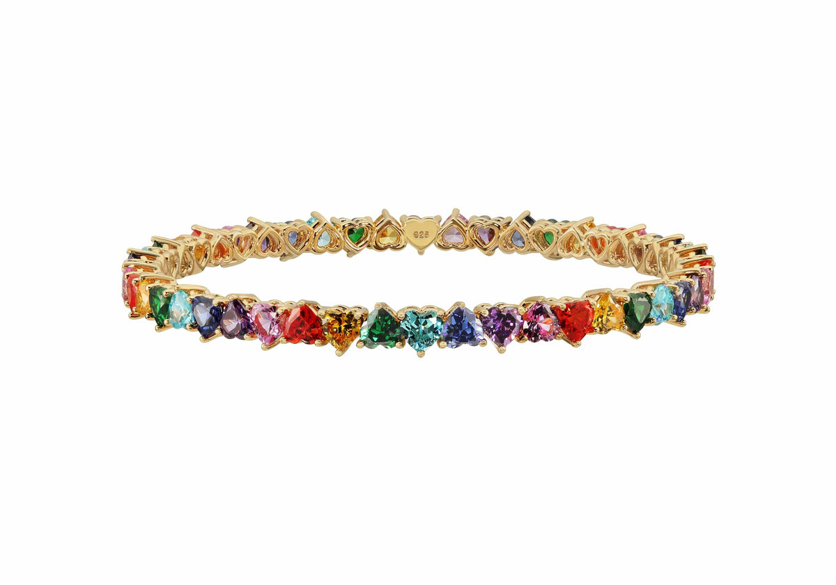 Judith Leiber Couture Judith Leiber Jewelry Small  Heart Gem Bangle Bracelet Multicolor