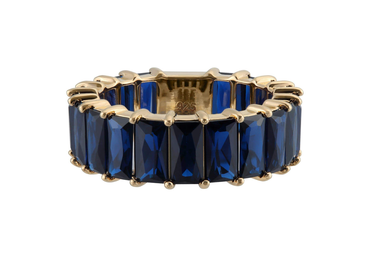 Judith Leiber Couture Judith Leiber Jewelry  Baguette Eternity Ring 6 Blue