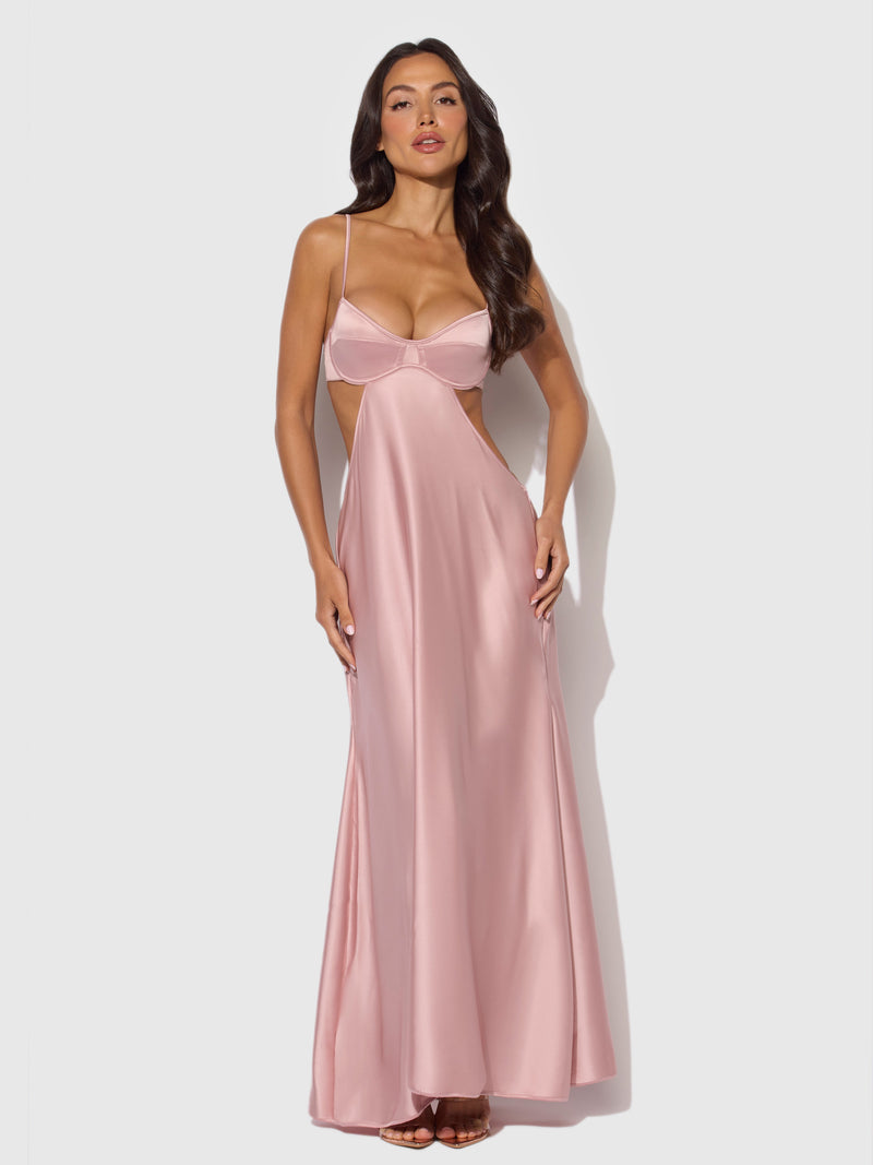 Petra Satin Monowire Cutout Gown