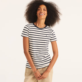 Nautica Sustainably Crafted Striped Crewneck Deck T-Shirt