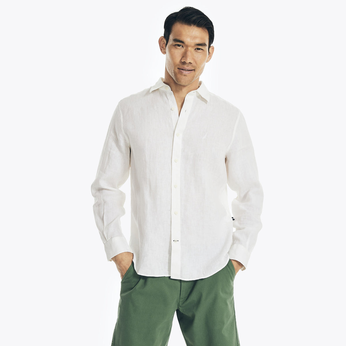 Nautica Solid Linen Shirt