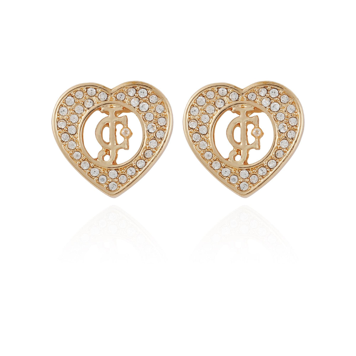 Monogram Heart Stud Earrings