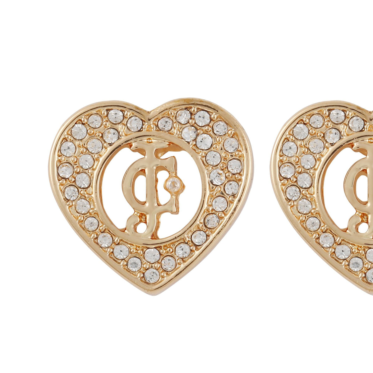 Monogram Heart Stud Earrings