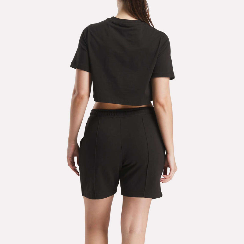 Women's Two-Color Logo Crew Cropped Short Sleeve Tee