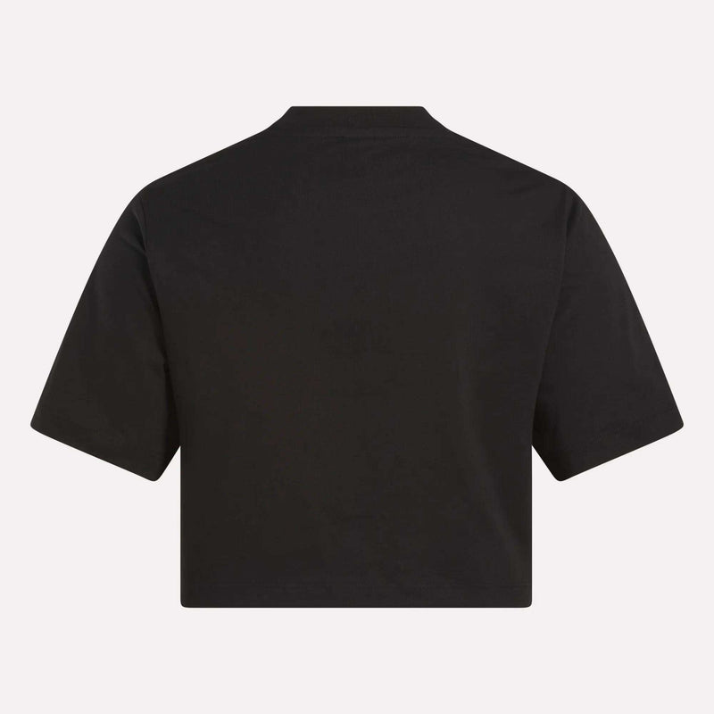 Women's Two-Color Logo Crew Cropped Short Sleeve Tee