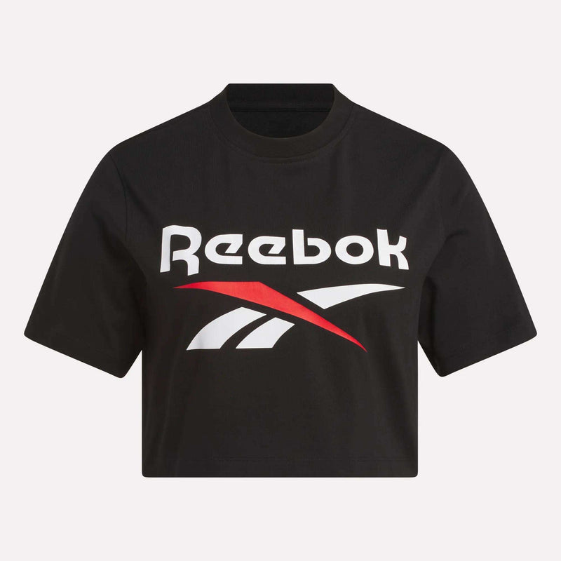 Women's Two-Color Logo Crew Cropped Short Sleeve Tee