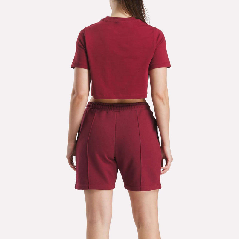Women's Two-Color Logo Crew Cropped Short Sleeve Tee