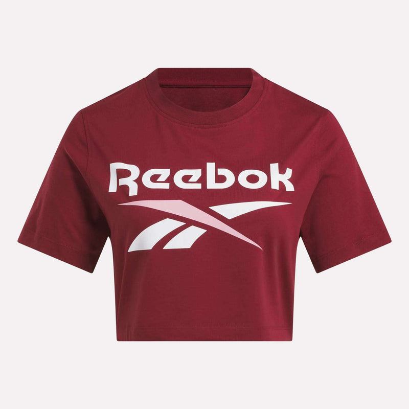 Women's Two-Color Logo Crew Cropped Short Sleeve Tee