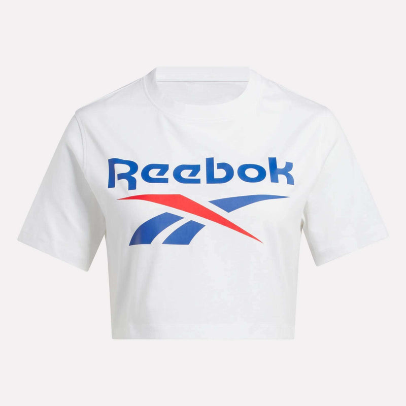 Women's Two-Color Logo Crew Cropped Short Sleeve Tee