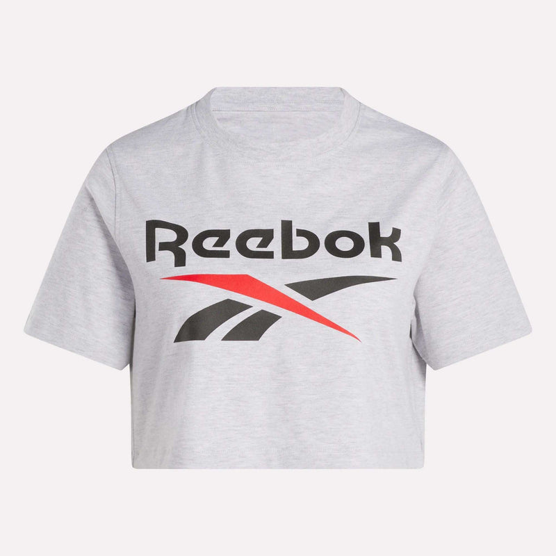 Women's Two-Color Logo Crew Cropped Short Sleeve Tee