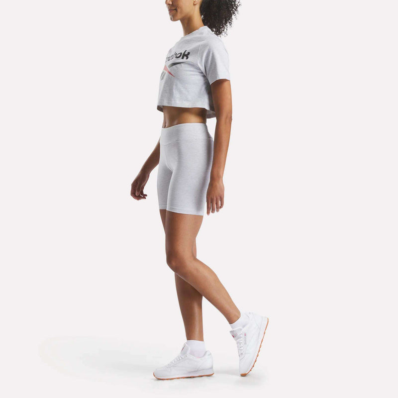 Women's Two-Color Logo Crew Cropped Short Sleeve Tee