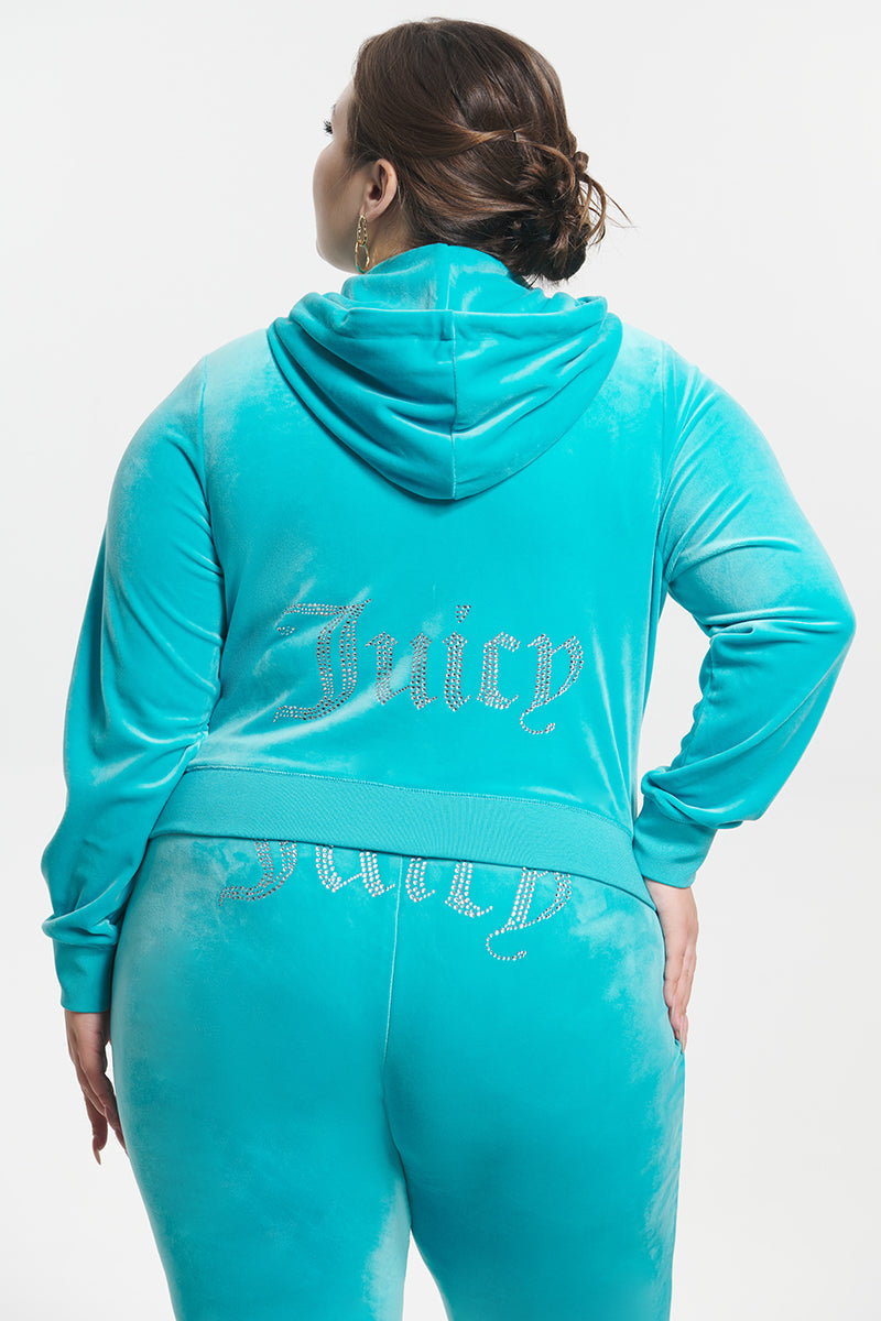 Plus-Size OG Big Bling Velour Hoodie