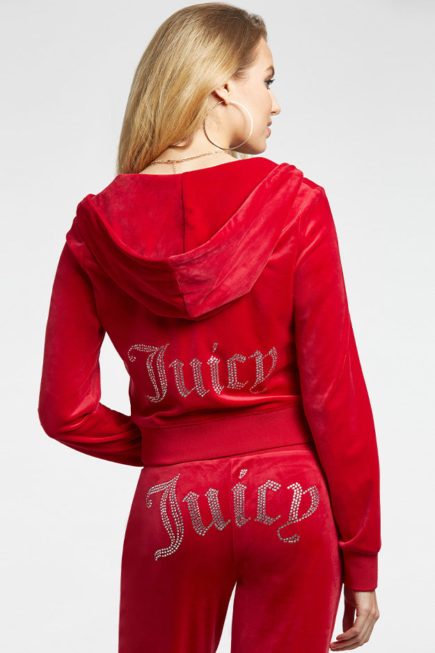 Copy of Bling Ruffle Sleeve Velour Hoodie