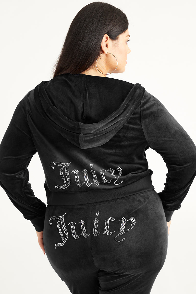 Plus-Size OG Big Bling Velour Hoodie