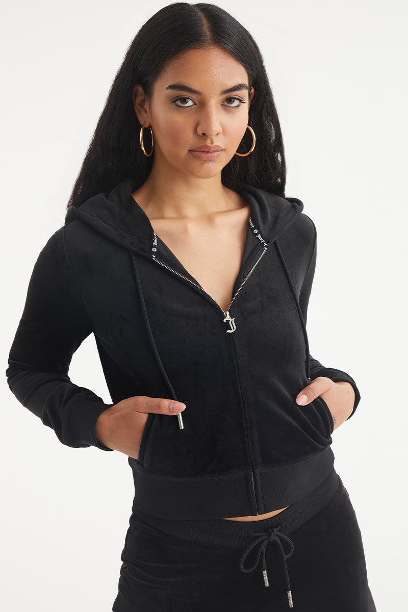 Aquarius Customizable Big Bling Velour Hoodie - Juicy Couture