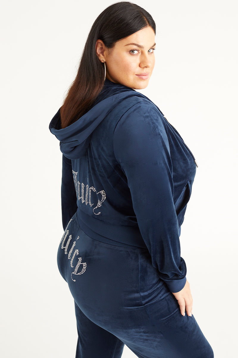 Plus-Size OG Big Bling Velour Hoodie