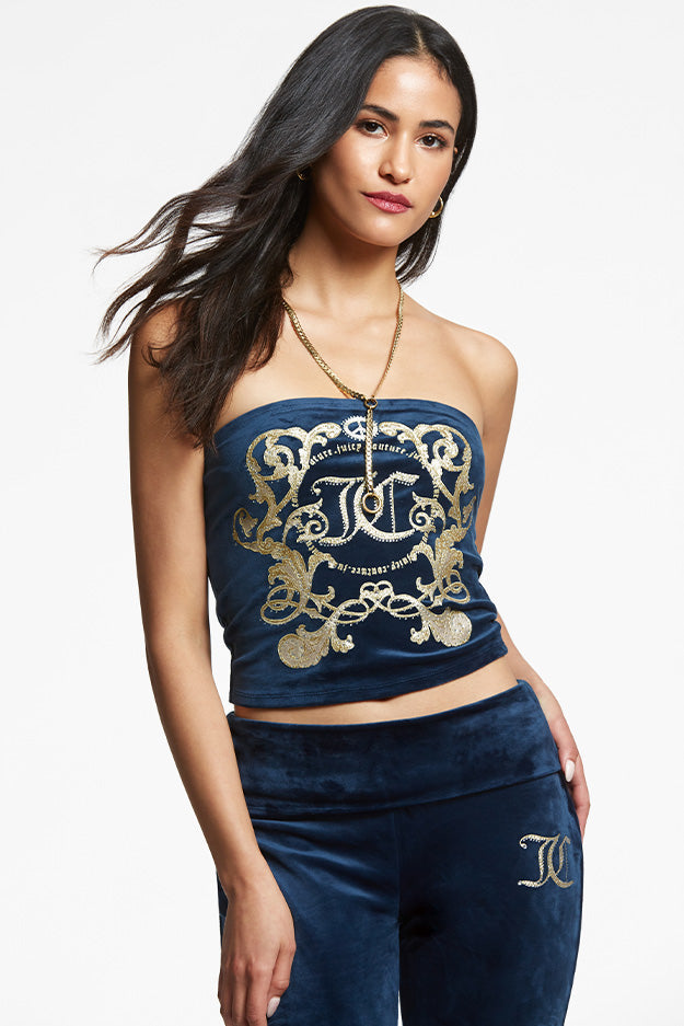 Monogram Velour Tube Top