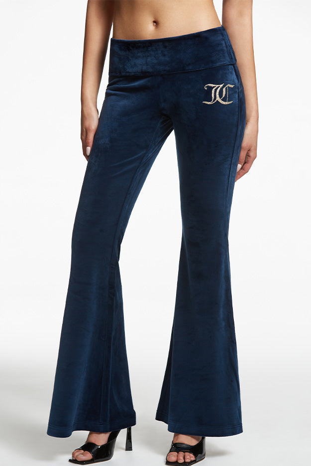 Monogram Velour Flare Pants