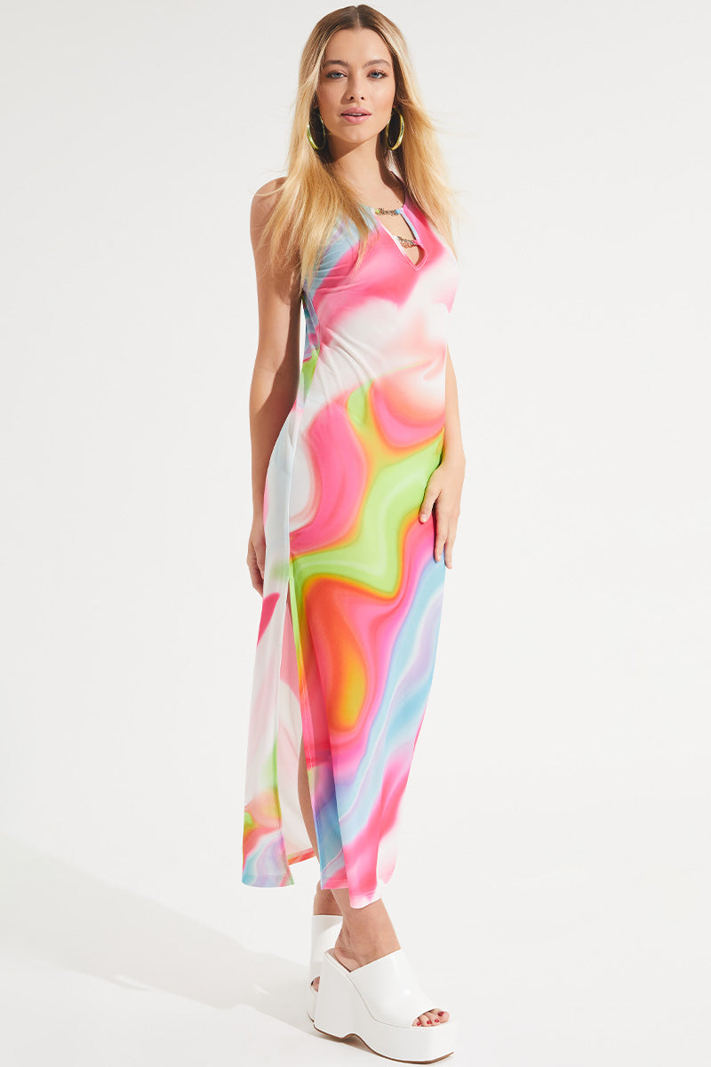 Mesh Swirl Maxi Dress