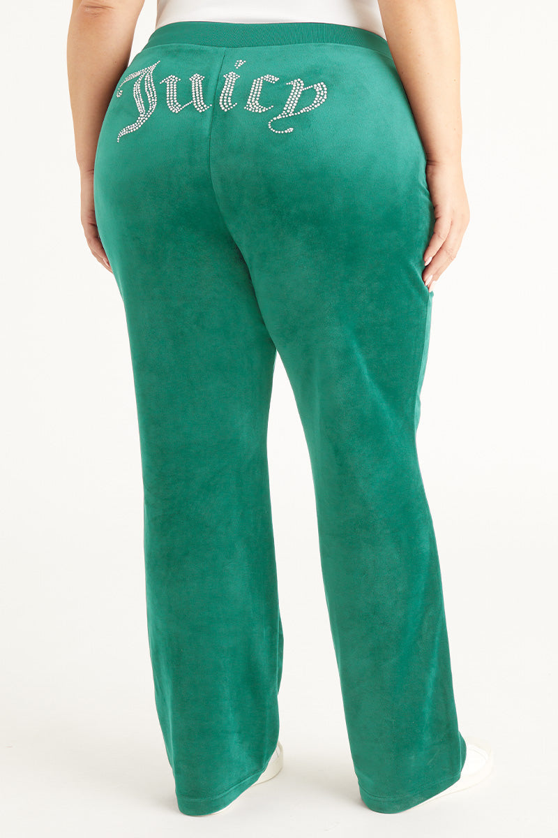 Plus-Size OG Big Bling Velour Track Pants