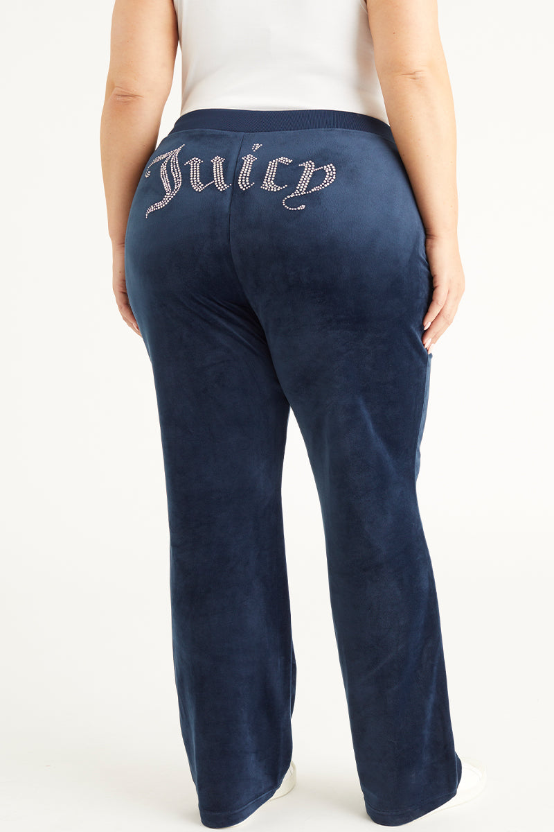 Plus-Size OG Big Bling Velour Track Pants