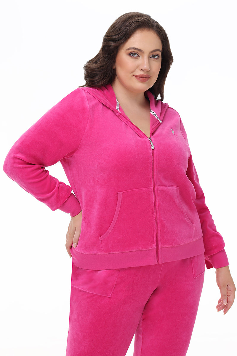 Plus-Size Scottie Cotton Velour Hoodie - Juicy Couture