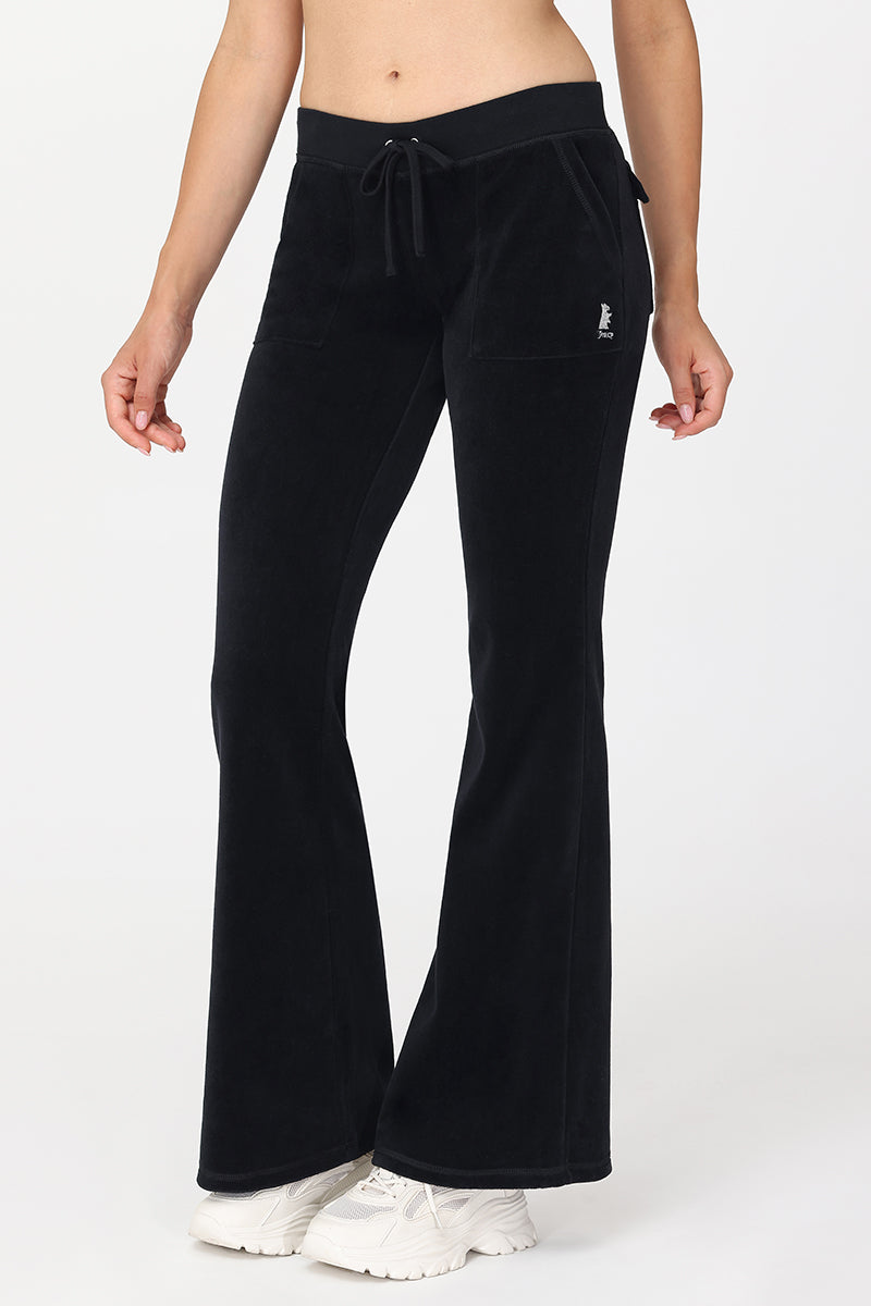 Hollywood Scottie Snap Pocket Cotton Velour Track Pants - Juicy Couture