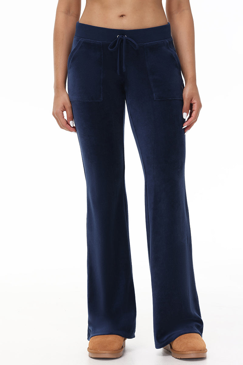 Hollywood Scottie Snap Pocket Cotton Velour Track Pants - Juicy Couture