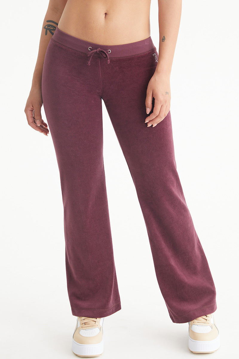 Malibu Small Bling Cotton Velour Track Pants - Juicy Couture