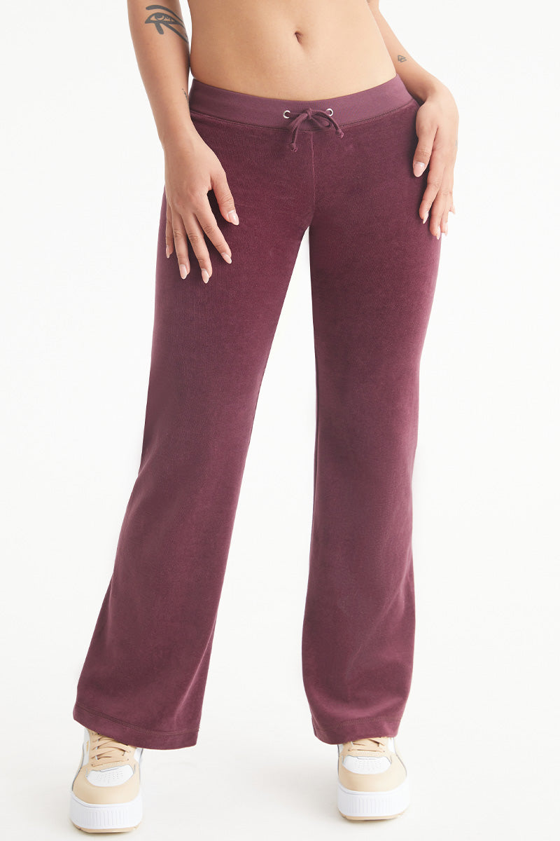 Malibu Small Bling Cotton Velour Track Pants - Juicy Couture