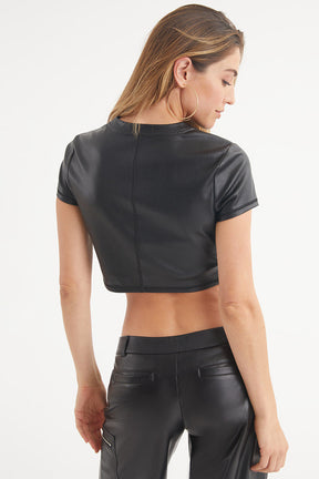 Faux Leather Crop Top