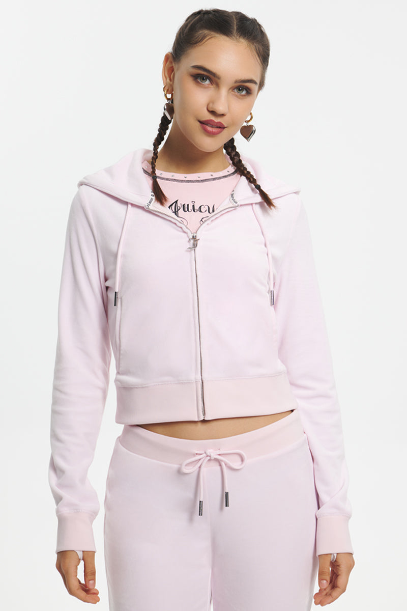 Mixed Jewels Velour Hoodie