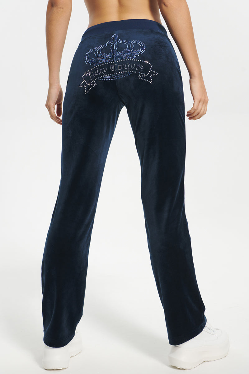 Crown Bling Velour Track Pants