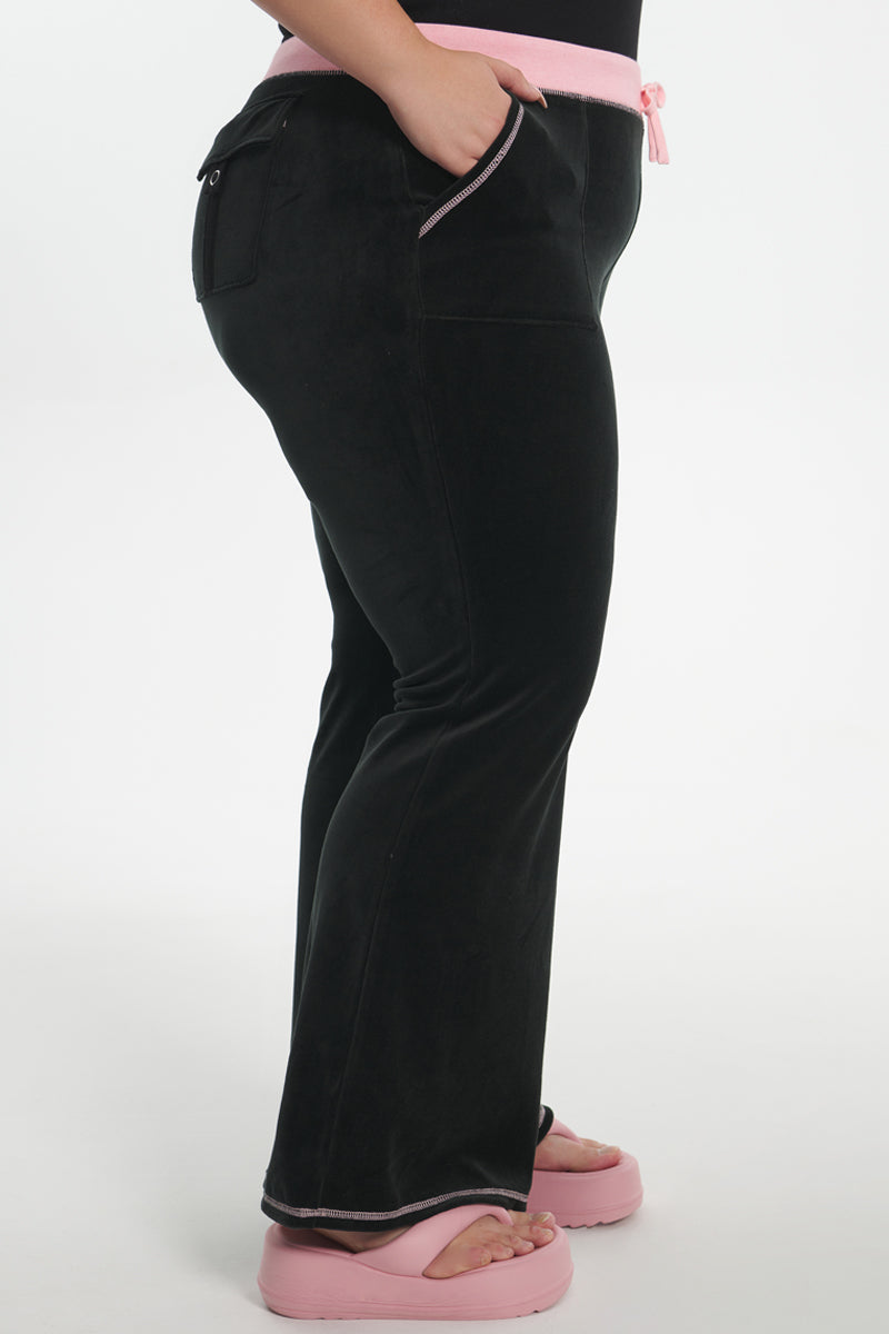 Plus-Size Sweetheart Cotton Velour Track Pants