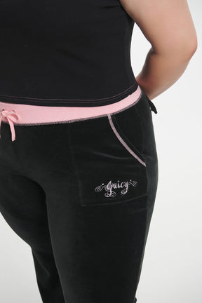 Plus-Size Sweetheart Cotton Velour Track Pants