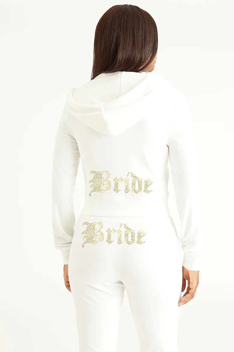 Bride Customizable Big Bling Velour Hoodie - Juicy Couture