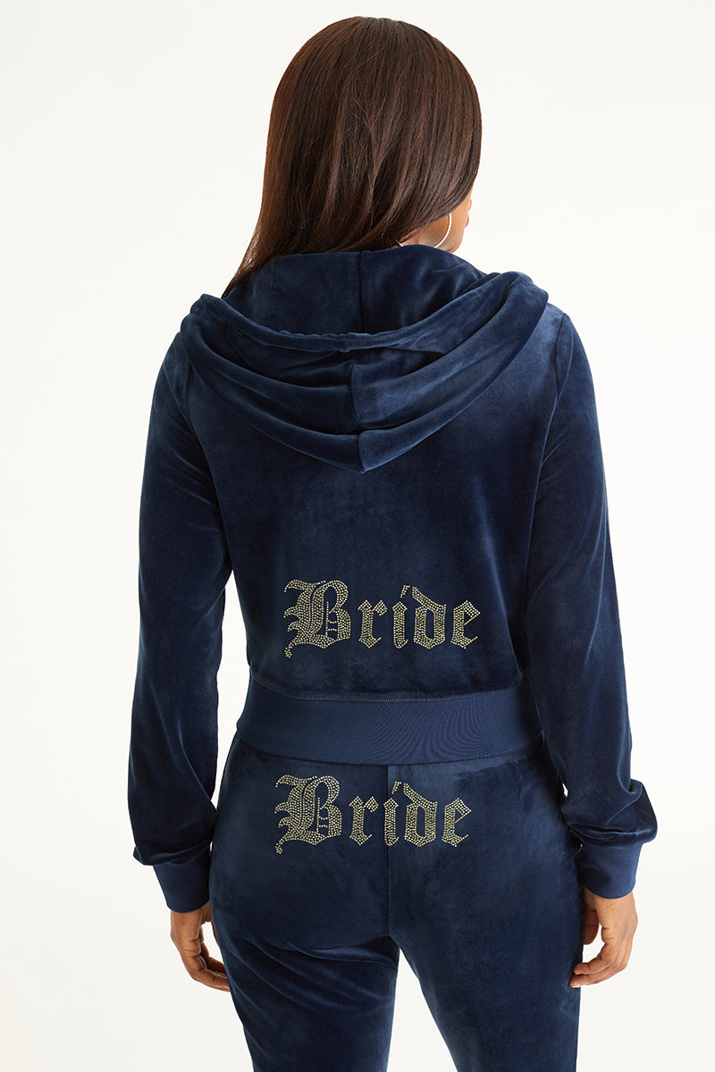 Bride Big Bling Velour Hoodie