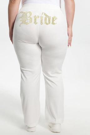 Bride Big Bling Velour Track Pants