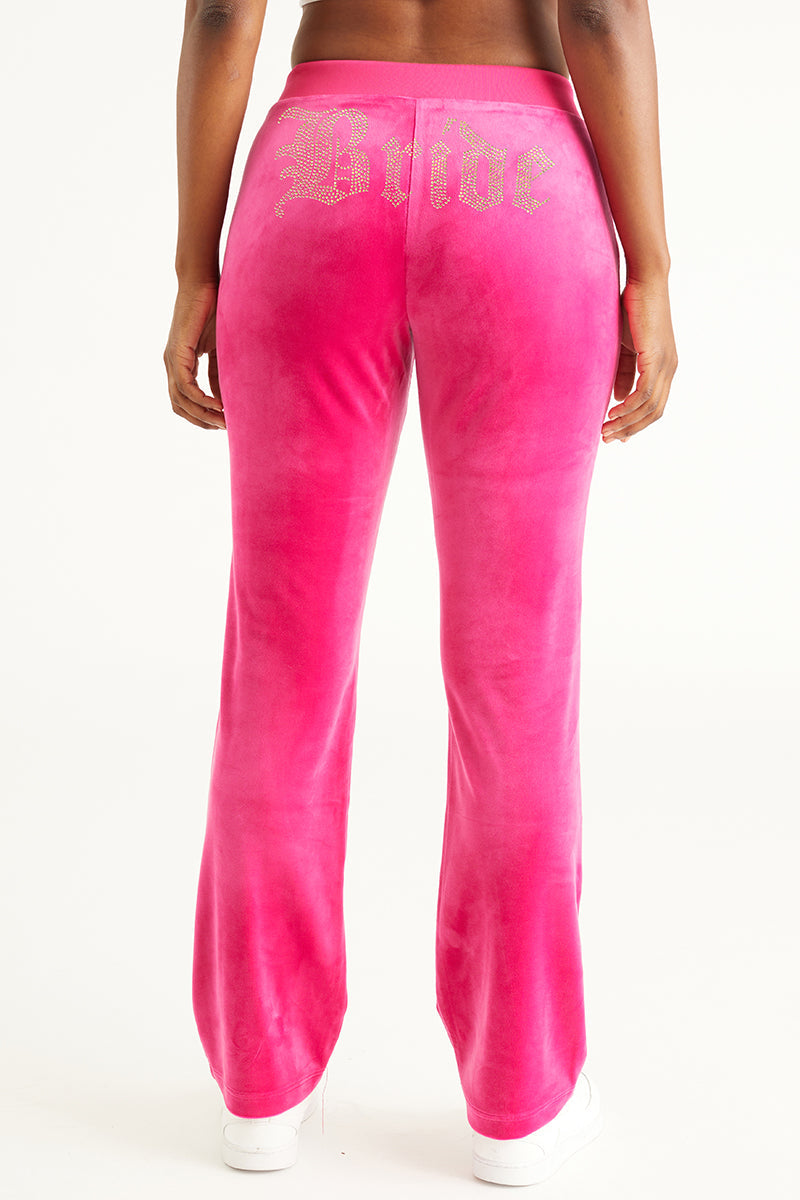 Bride Big Bling Velour Track Pants