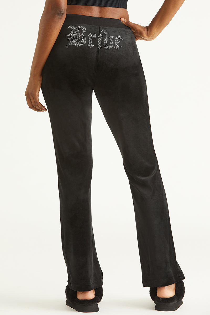 Bride Big Bling Velour Track Pants