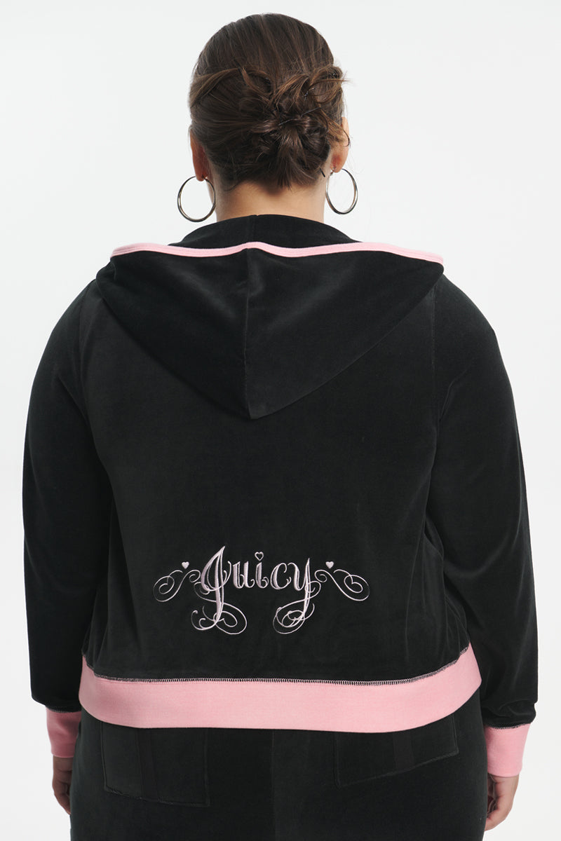 Plus-Size Sweetheart Cotton Velour Hoodie