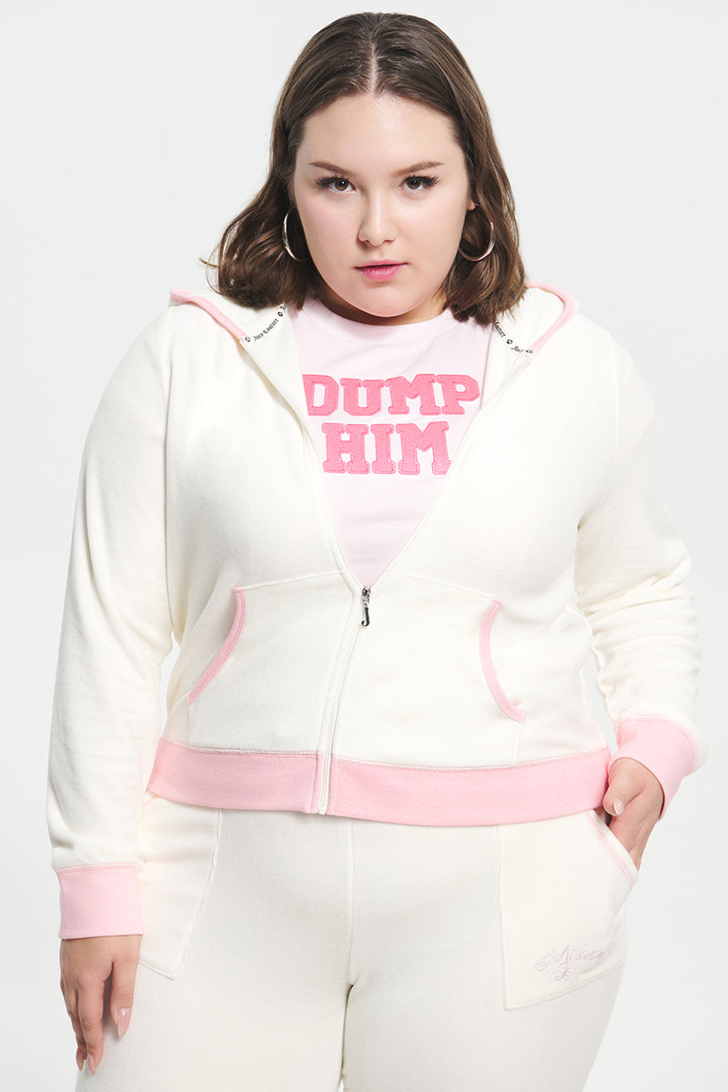 Plus-Size Sweetheart Cotton Velour Hoodie