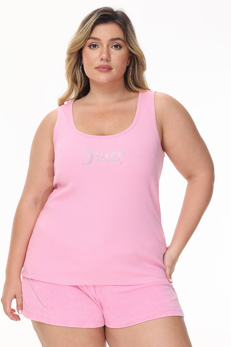 Plus-Size Long Bling Tank Top